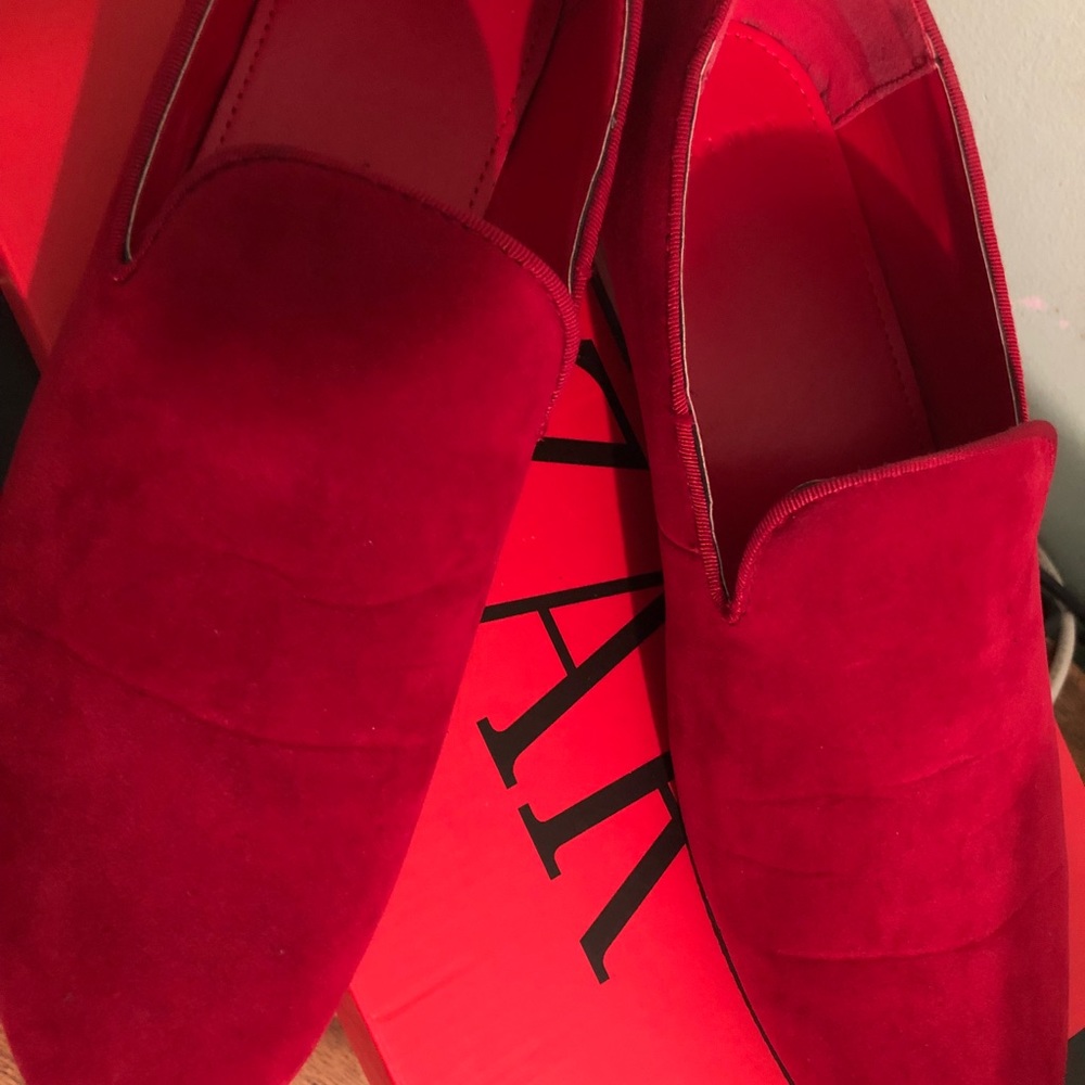 Red suede shoes from Azar only been worn once